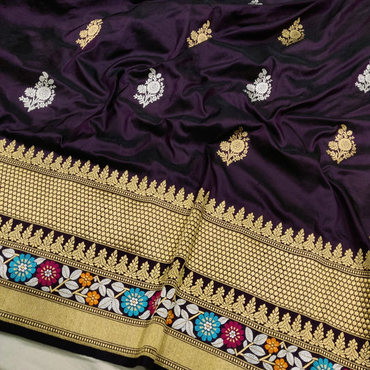 Black Katan silk saree Indian saree beautiful sari blouse