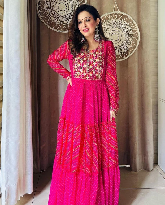 Pink gorgeous Indian gown