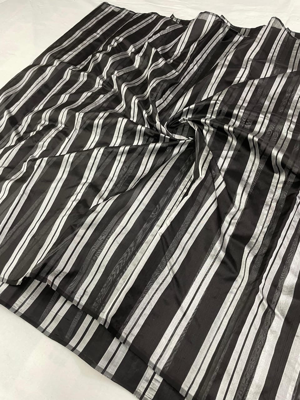 Striped saree Chanderi saree Indian sari blouse