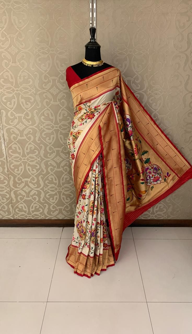 Maharani styled Paithani saree