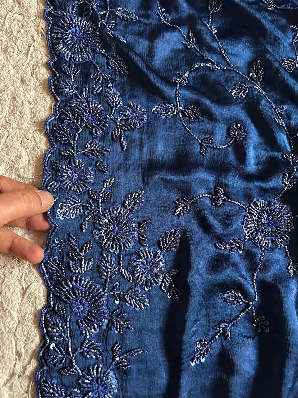 Magnificent saree blue sarees blouse Indian wedding saree Partywear sari