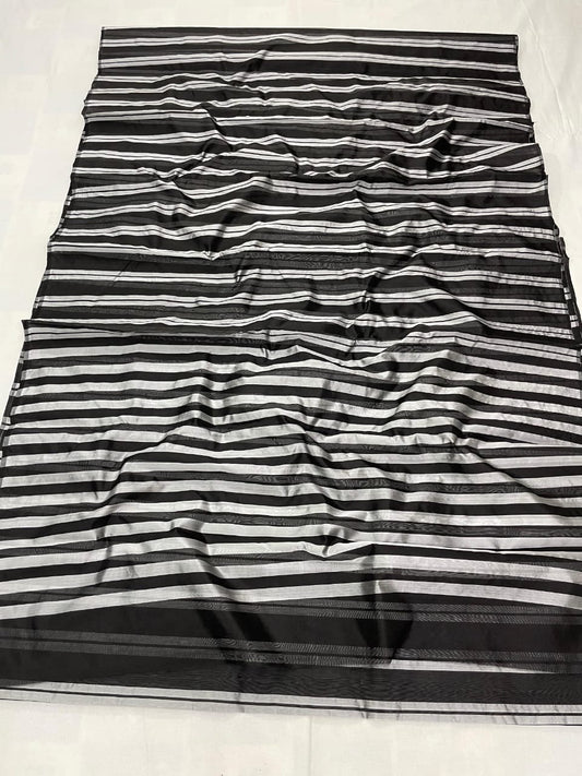 Striped saree Chanderi saree Indian sari blouse