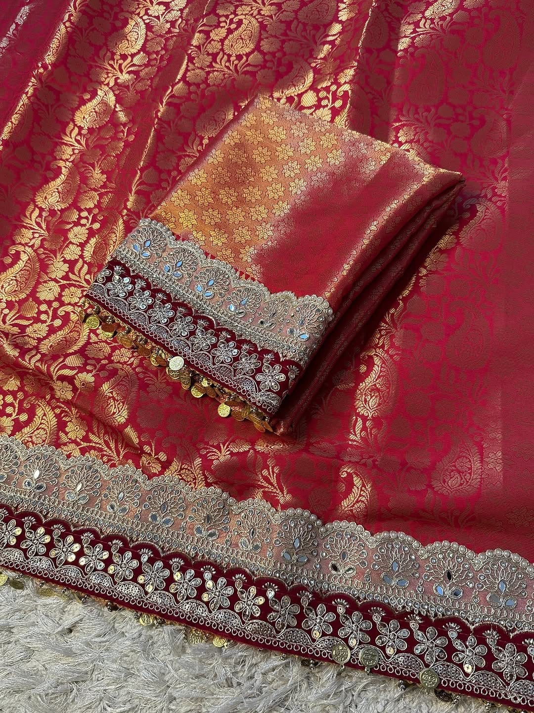 Katan silk saree Banarsi silk sarees Indian sari blouse