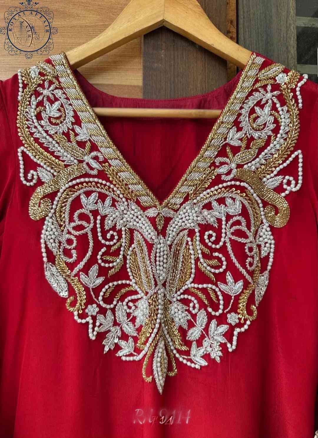 Navisha stitched dress crepe silk dress reception dress women dresses