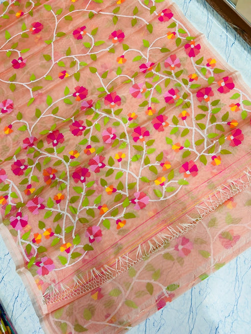 Ramisha tantuj Jamdani Saree Women Handloom Saree
