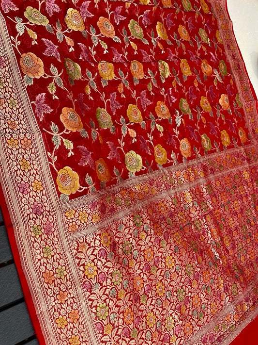 Morjella khaddi gorgette sarees Indian sari