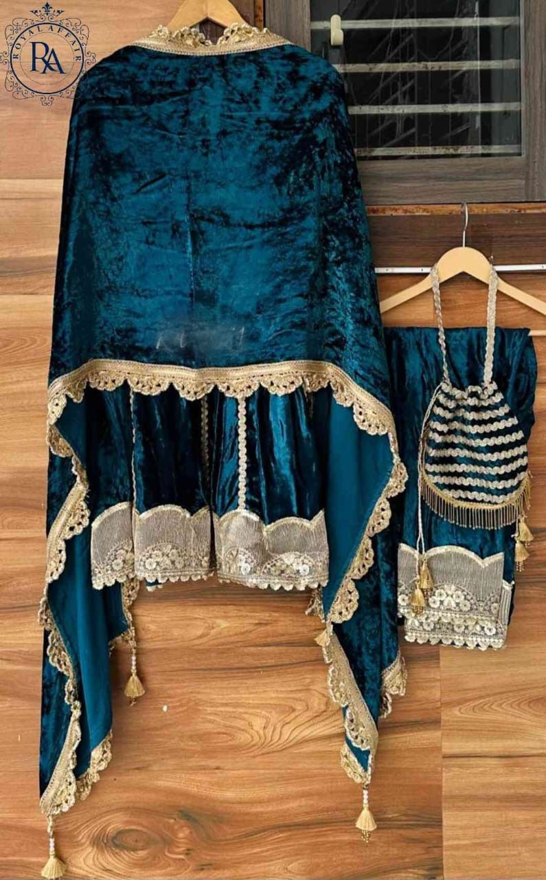 Anarkali velvet dress salwar suit