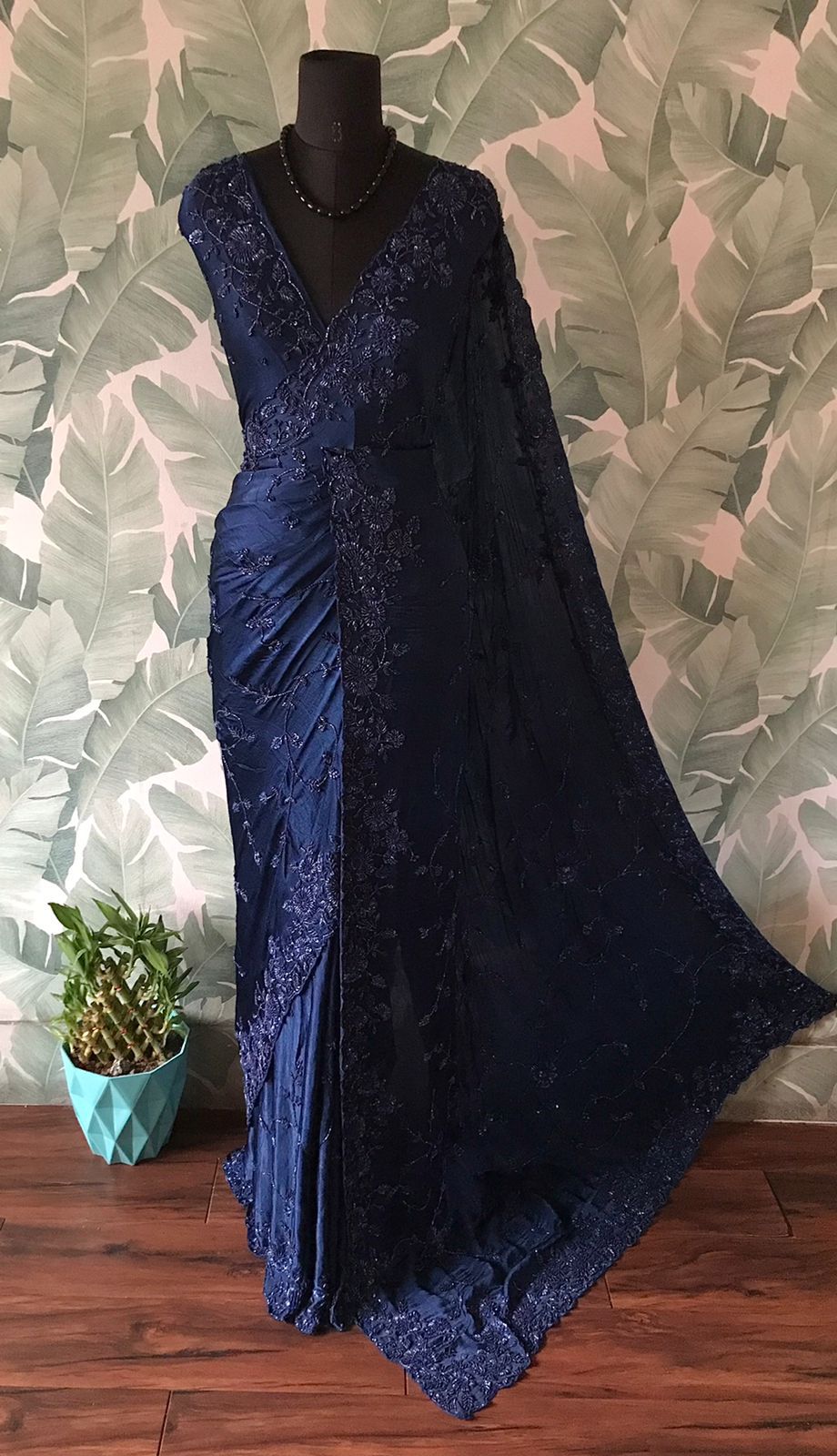 Magnificent saree blue sarees blouse Indian wedding saree Partywear sari