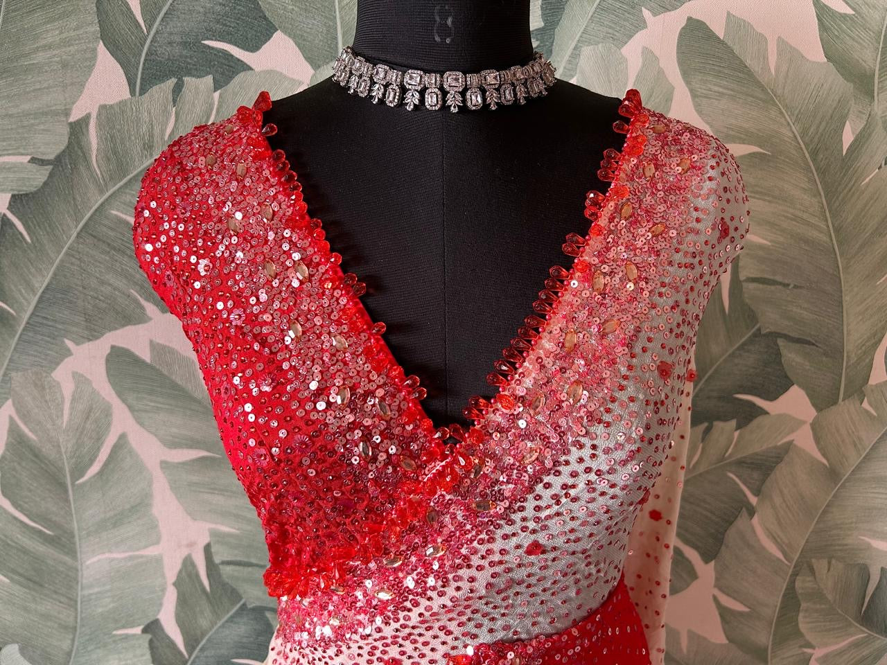 Shaded premium saree gorgette silk sarees blouse Indian Partywear sari