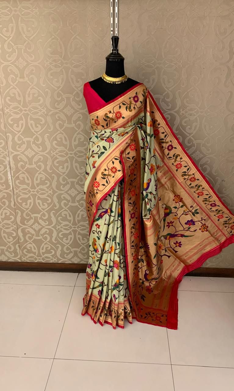 Maharani styled Paithani saree