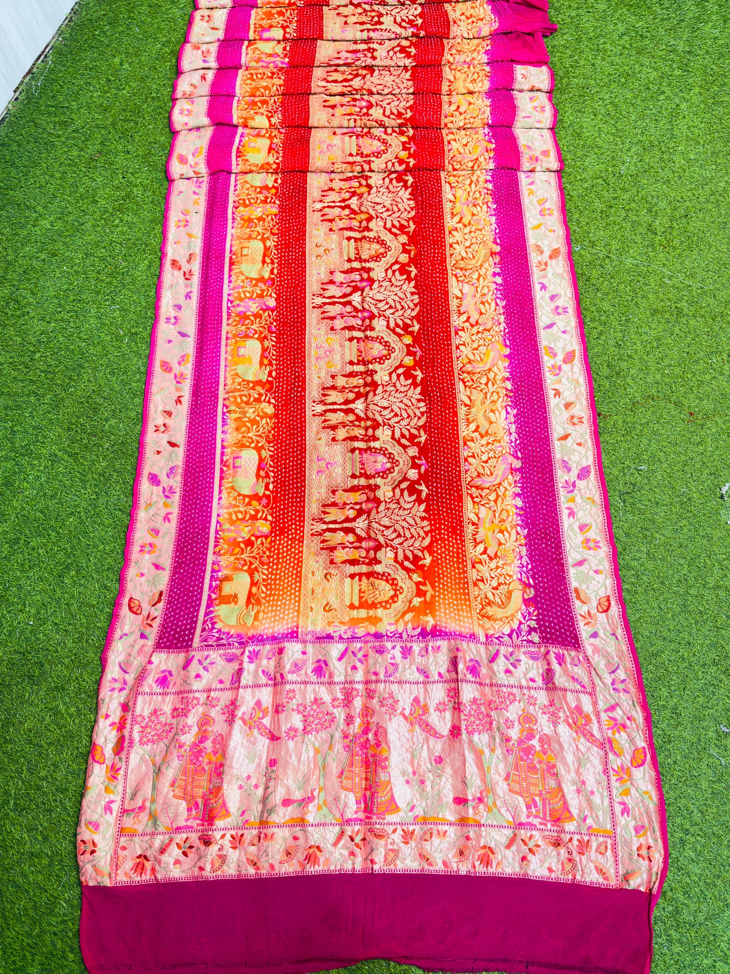 Banarsi Meenakari saree Indian wedding sari blouse