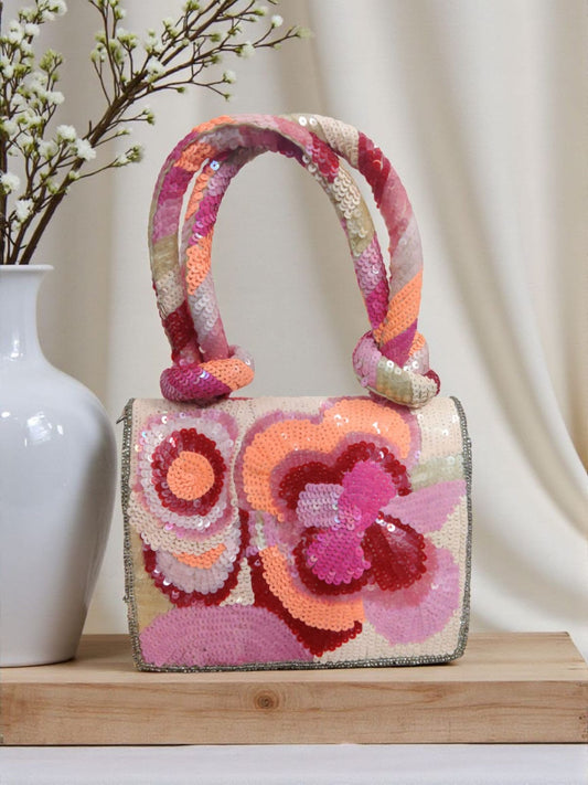 Sequins Bag petal flap bag women purse Partywear purse