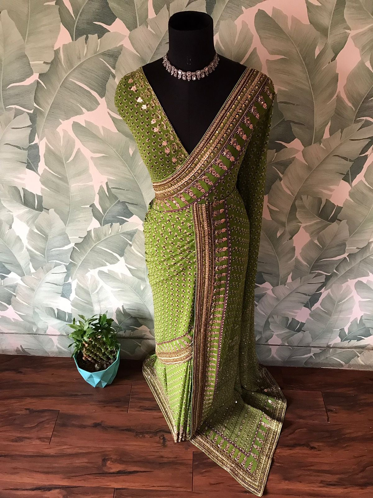 Premium gorgette saree handmade sari blouse