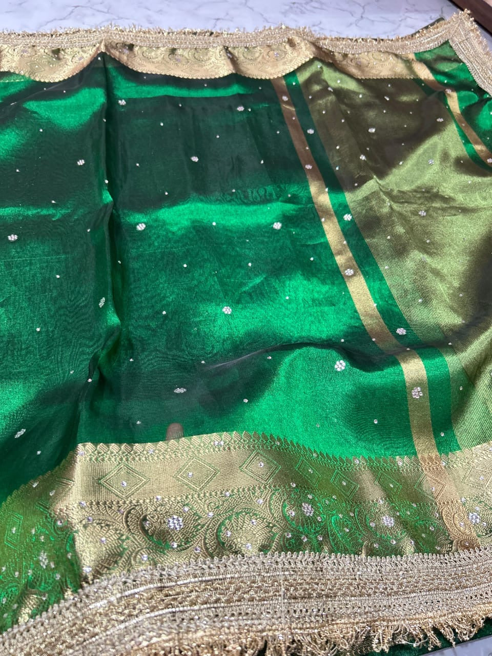 Tissue silk handmade Banarsi tissue lace sarees