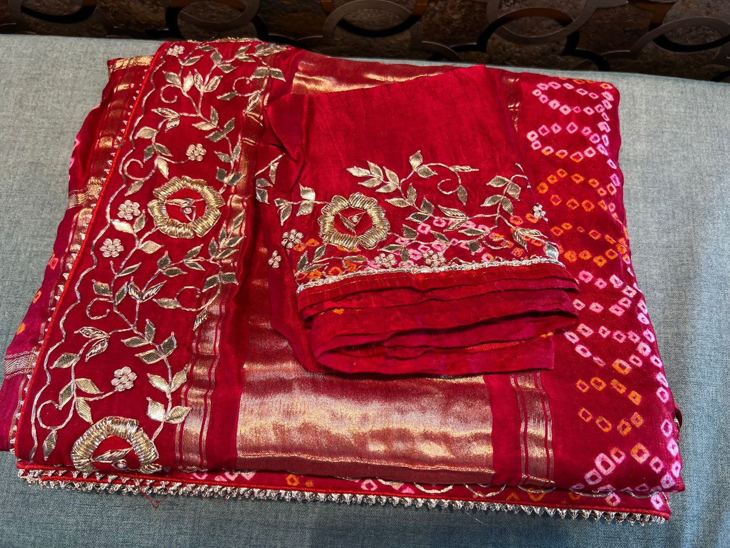 Bridal saree Bandhani saree Gajji silk saree