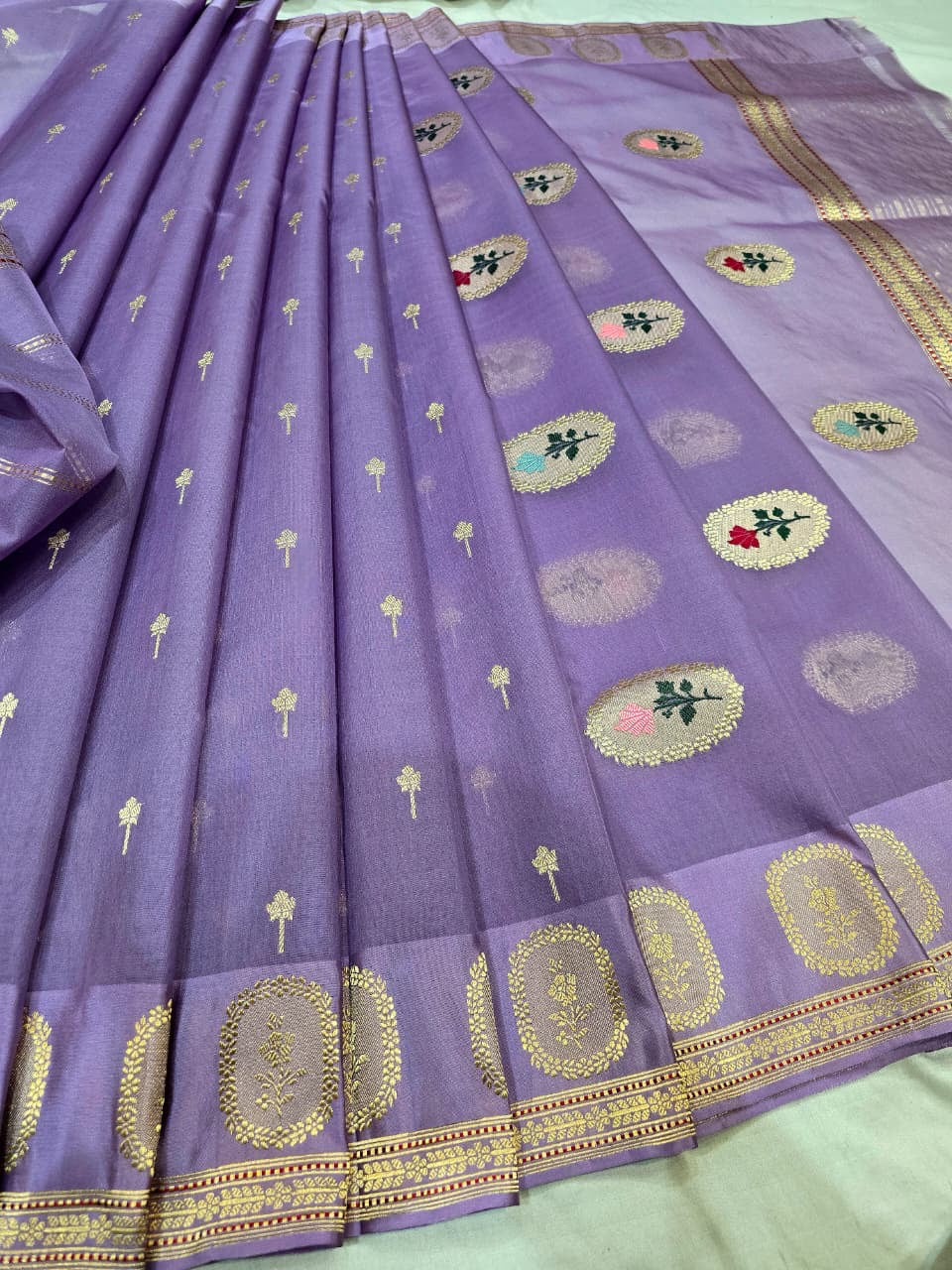 Lavender kora saree Indian sarees traditional sari blouse