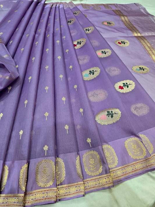 Lavender kora saree Indian sarees traditional sari blouse