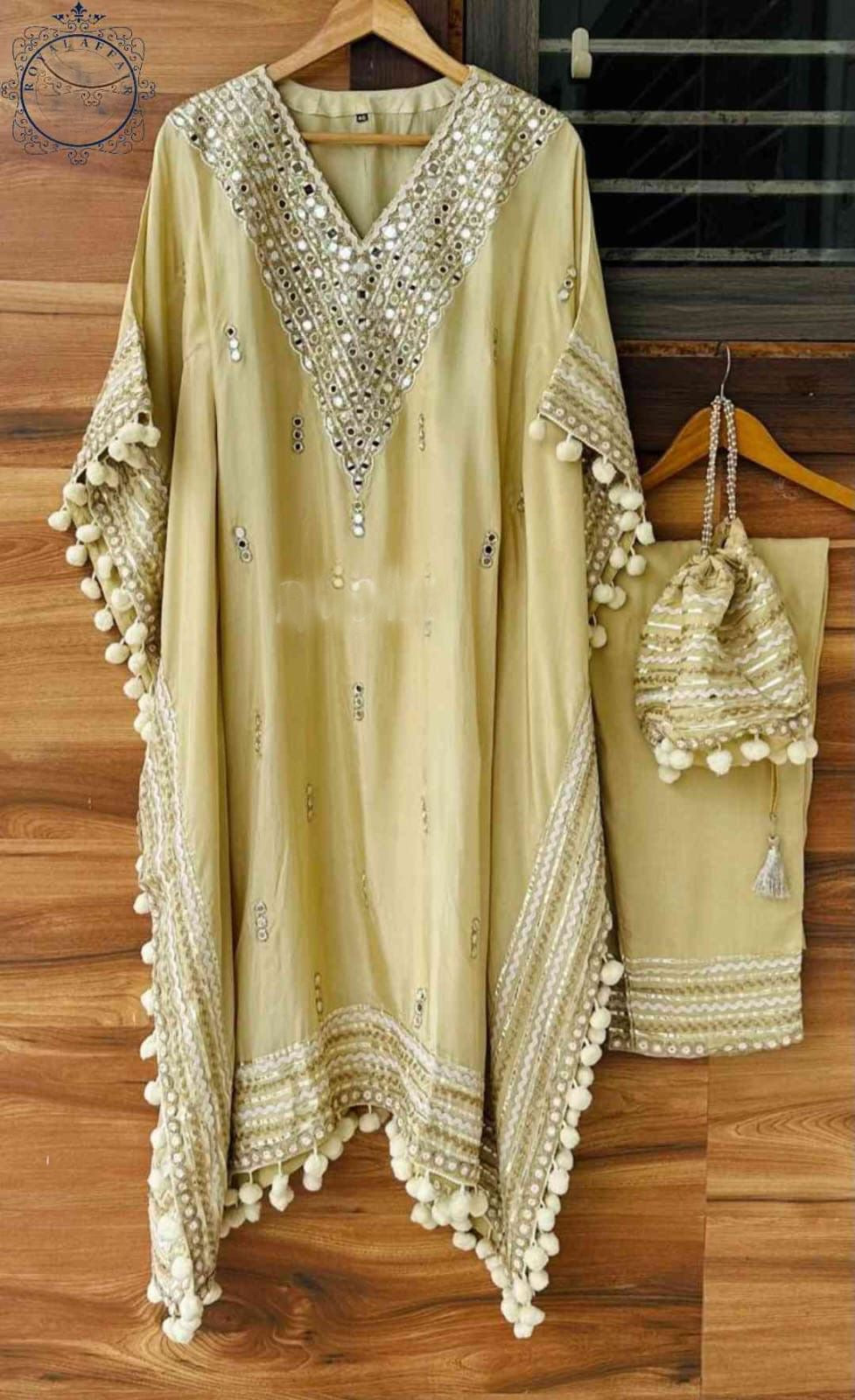 Designer silk kaftan set stitched kaftan Partywear kaftan set