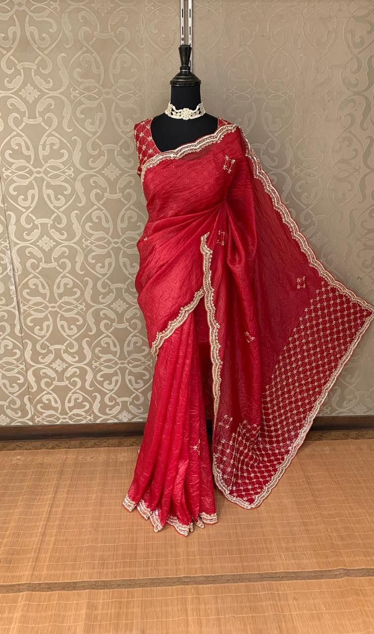 Lily organza saree partywear saree beautiful sari