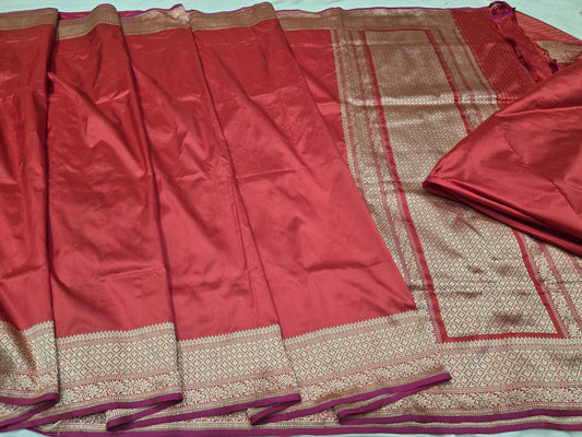 Red elegant saree Banarsi silk saree wedding sarees
