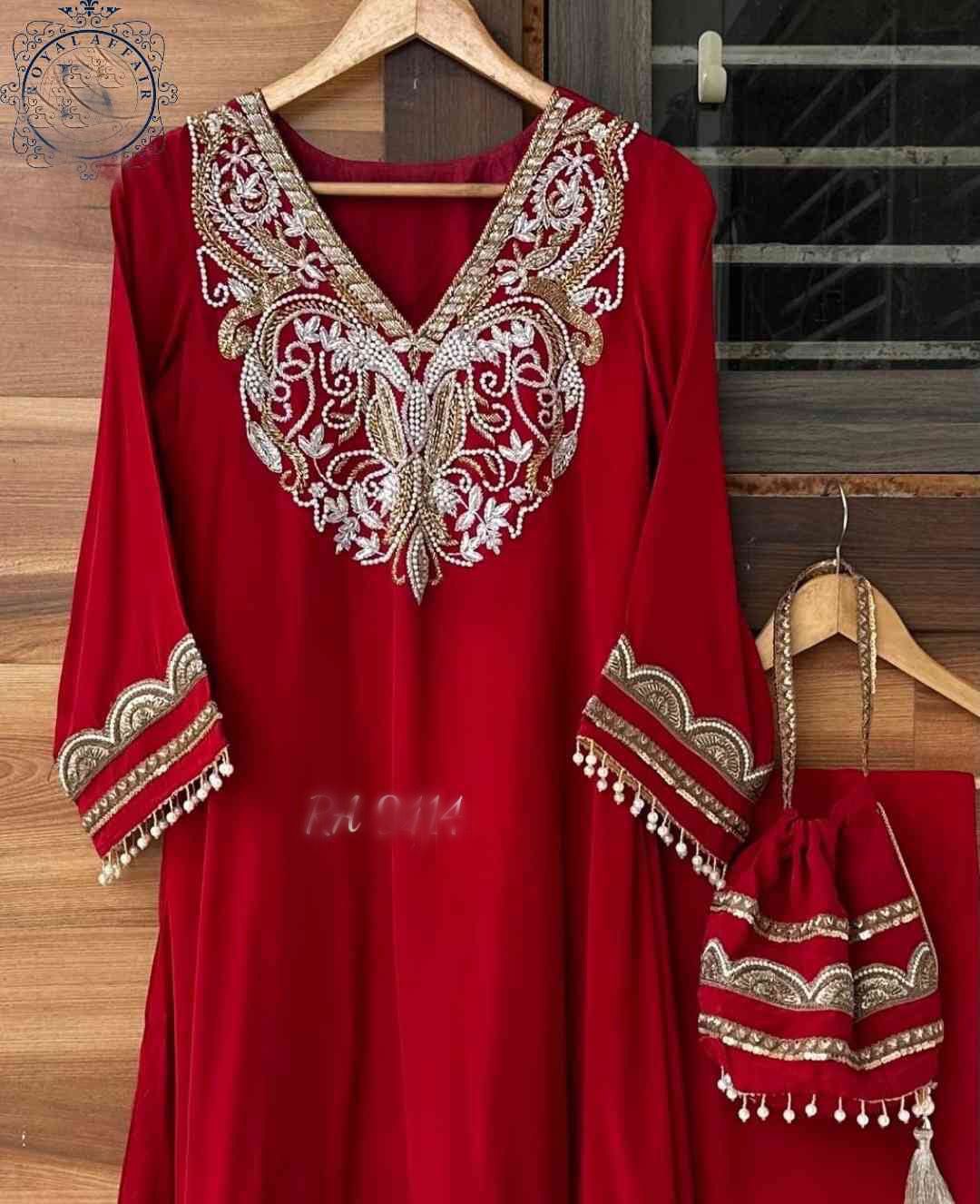 Navisha stitched dress crepe silk dress reception dress women dresses