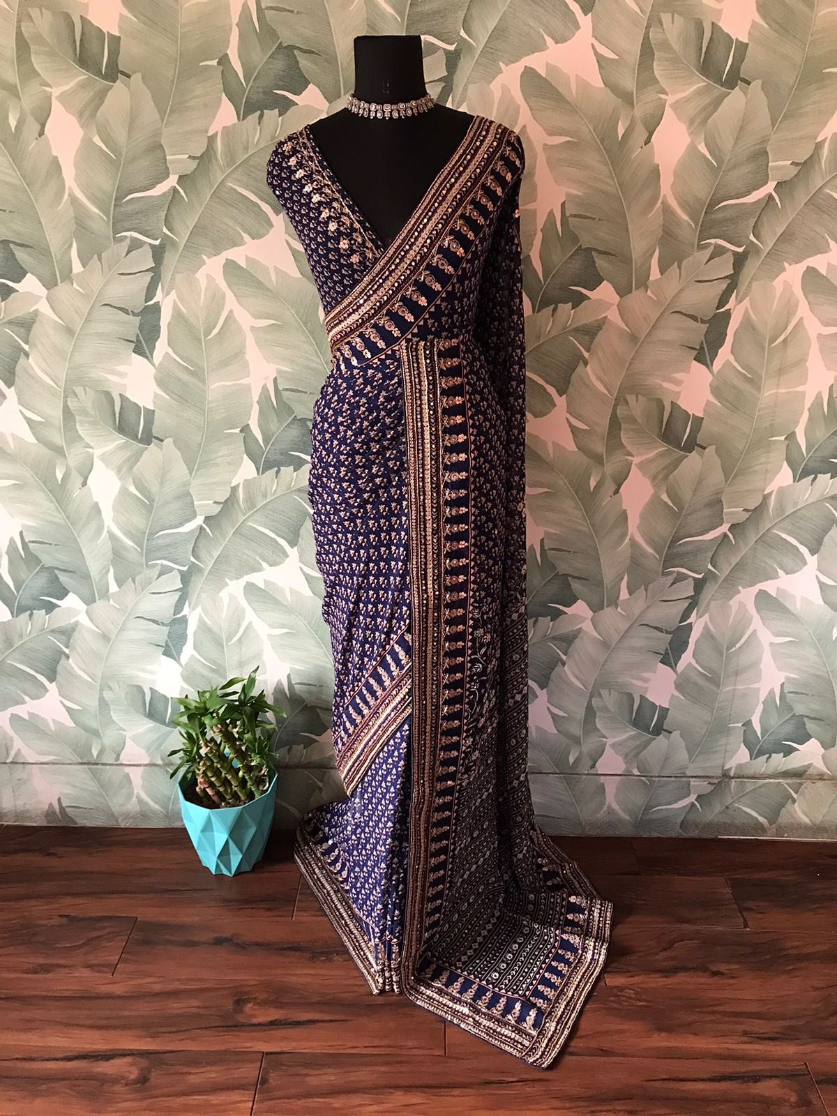 Premium gorgette saree handmade sari blouse