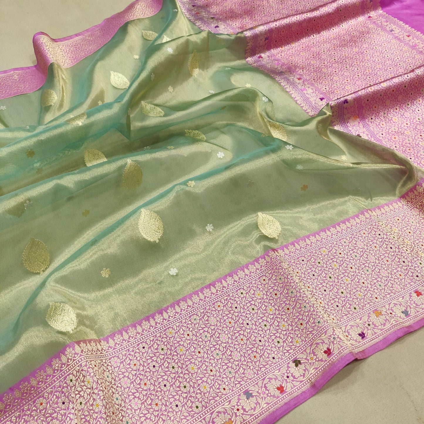 Govika tissue silk saree handwoven saree Zari sarees blouse