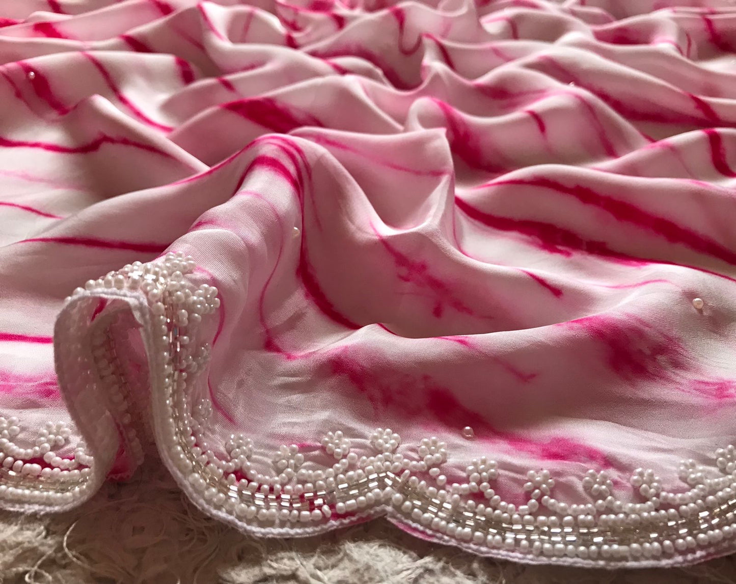 Shibori premium marble crepe silk sarees partywear sarees