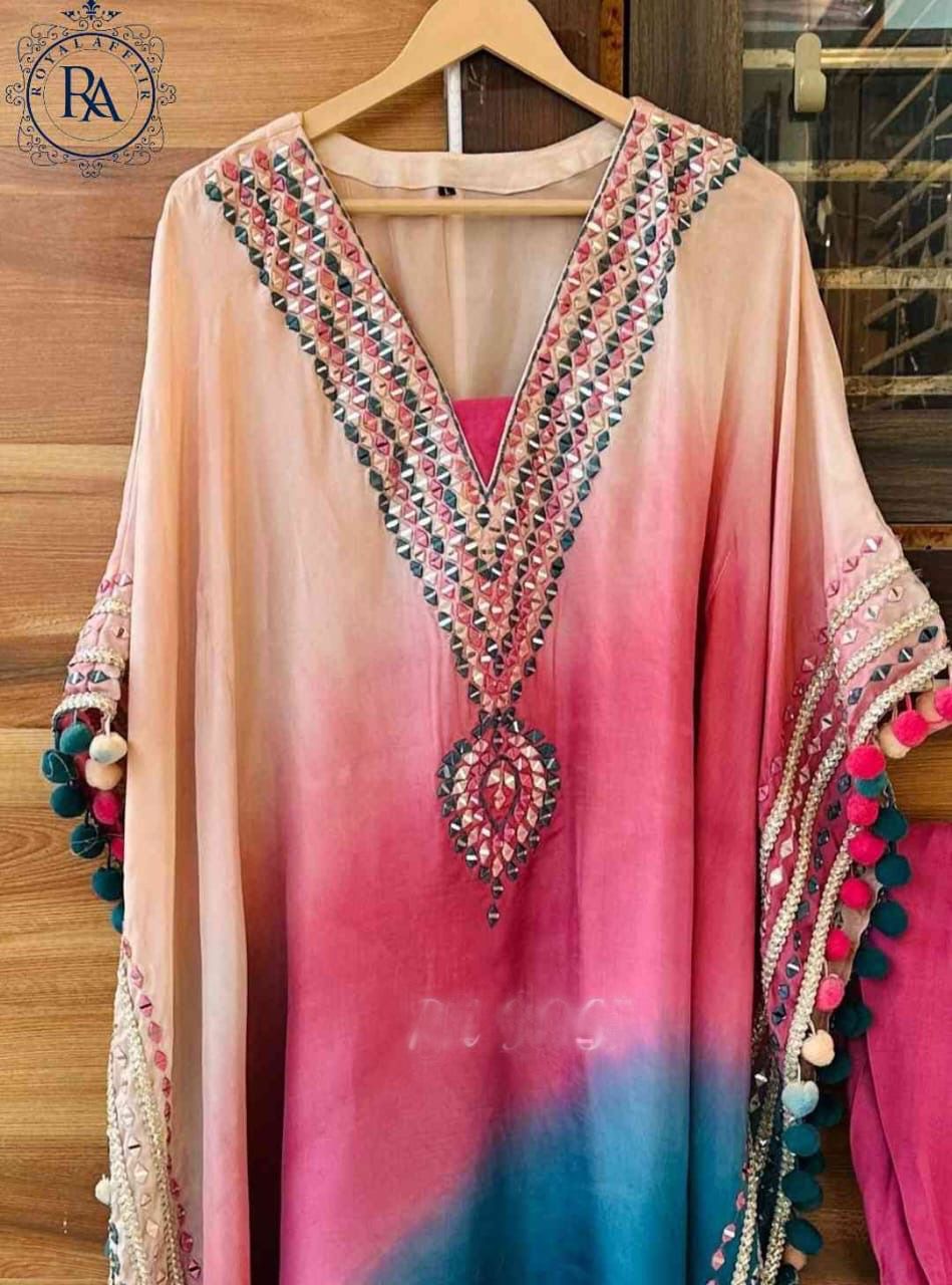 Silk Kaftan set Partywear dress Indian dresses