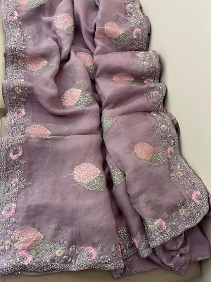 Aliva organza saree partywear saree