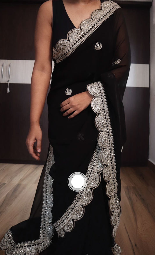 Black glamorous saree partywear sarees