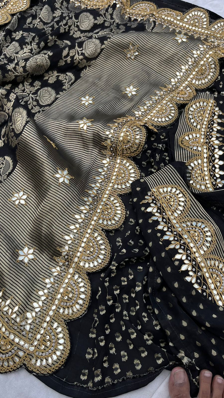 Weaving Banarsi Saree khaddi Gorgette saree Women Sari