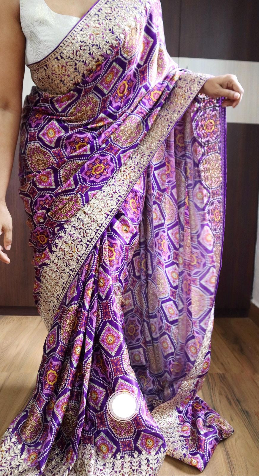 Purple gottapatti saree Patola saree Indian saree blouse