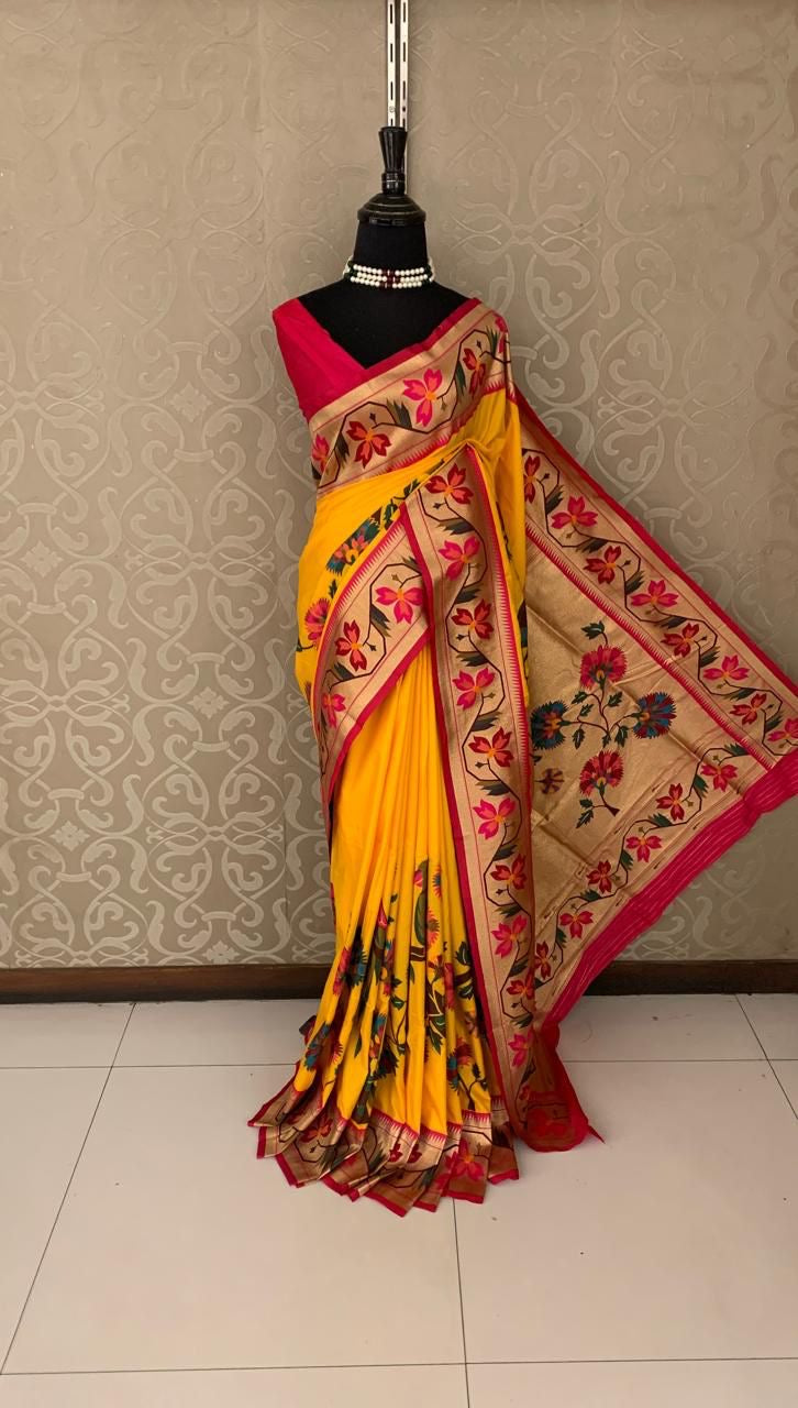 Maharani styled Paithani saree