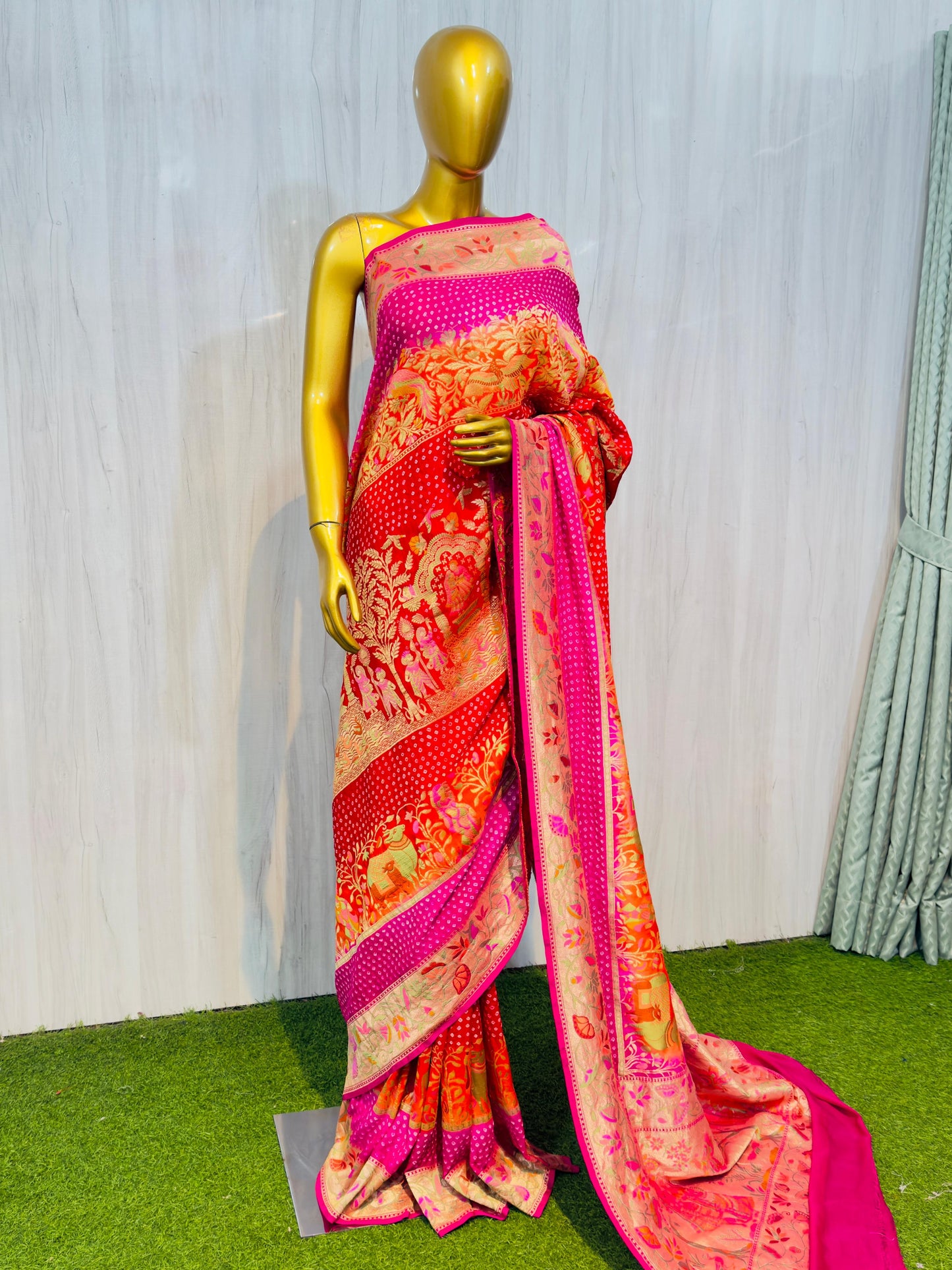 Banarsi Meenakari saree Indian wedding sari blouse