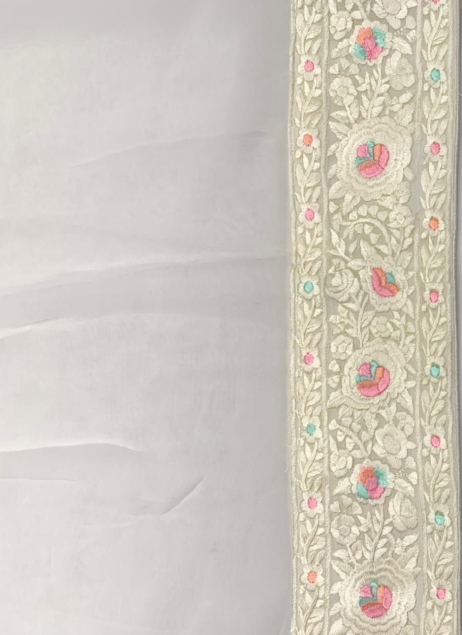 Zenia gorgette saree Chikankari Saree Indian Saree