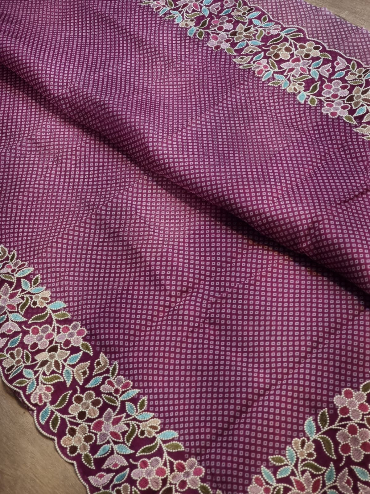 Bandhej printed organza silk sarees