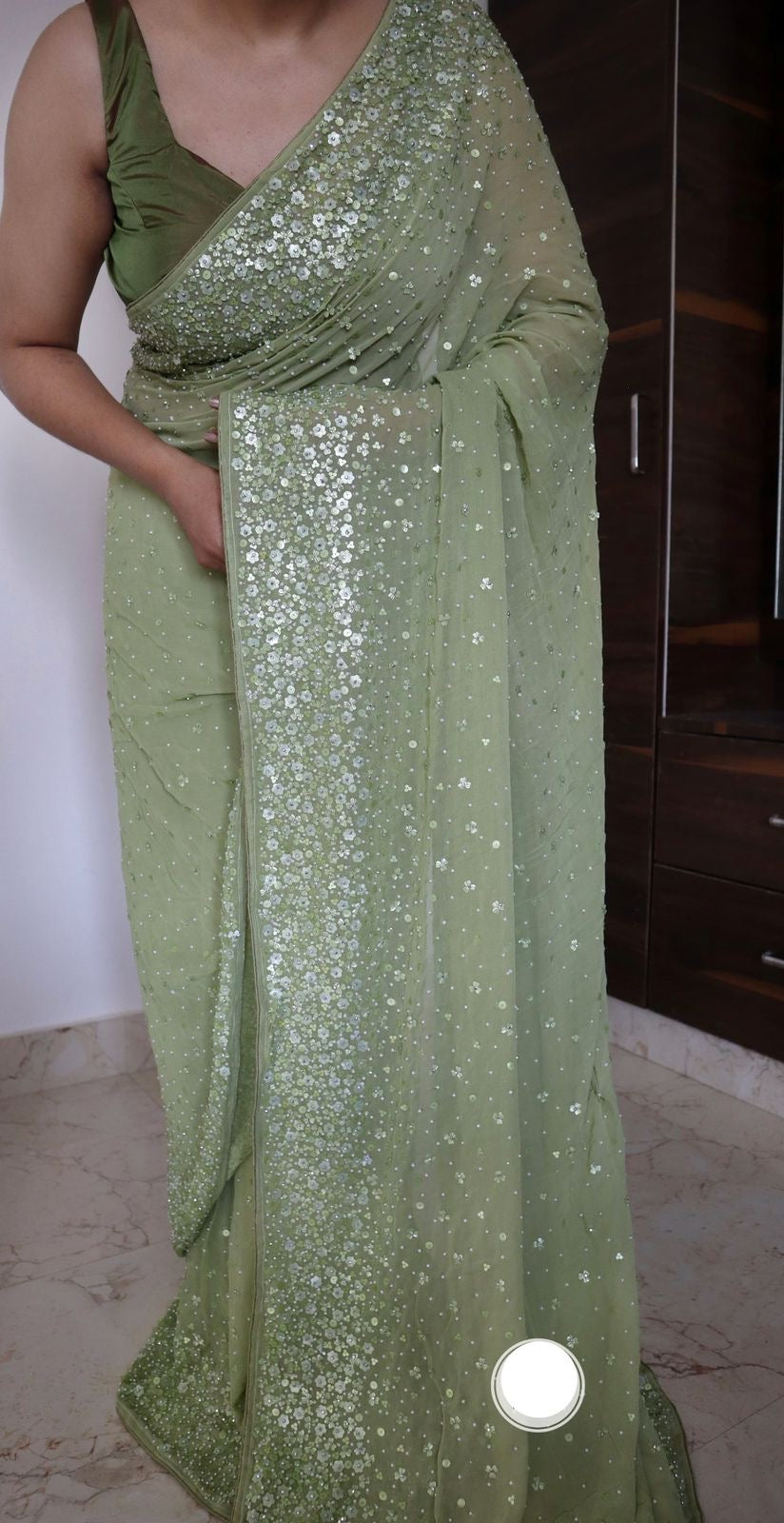 Swarovski inspired Gorgette saree partywear sarees Indian