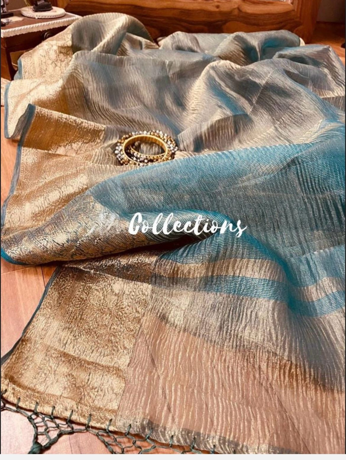 Leena Banarsi Crush Tissue saree Indian sari