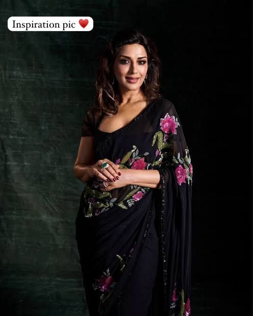 Premium gorgette saree Partywear sarees blouse Indian sari