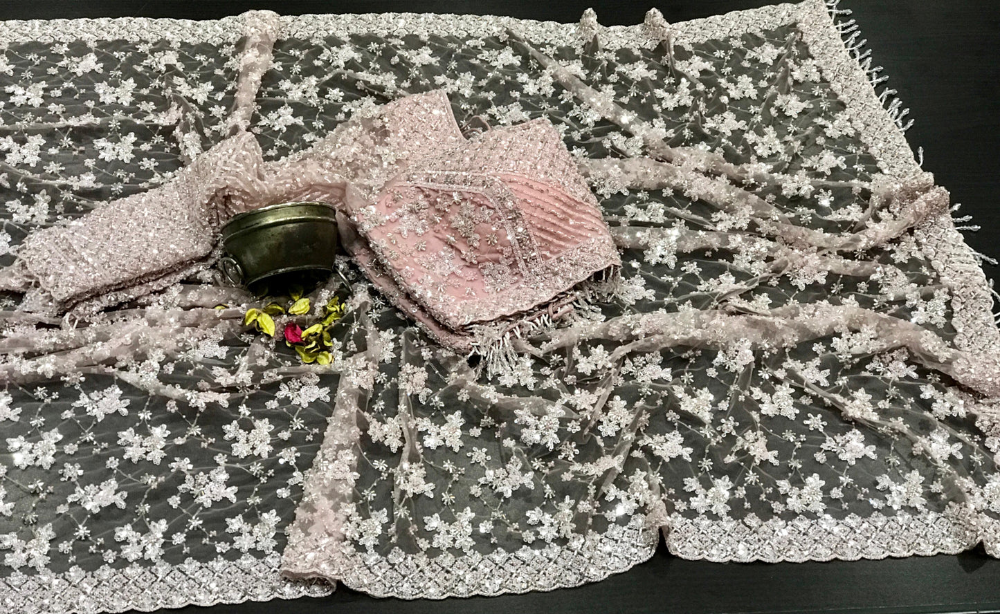 Designer saree net saree wedding sari blouse