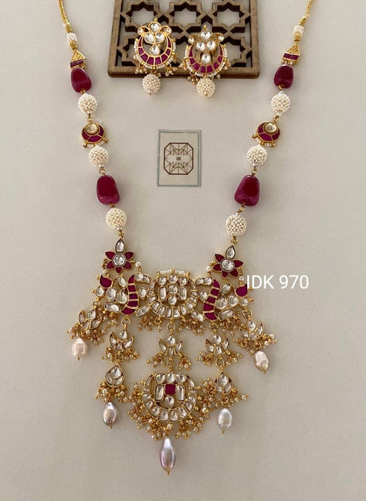 Ramini Kundan Necklace Set long necklace
