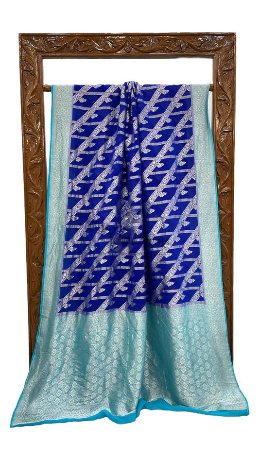 Total blue Gorgette sarees