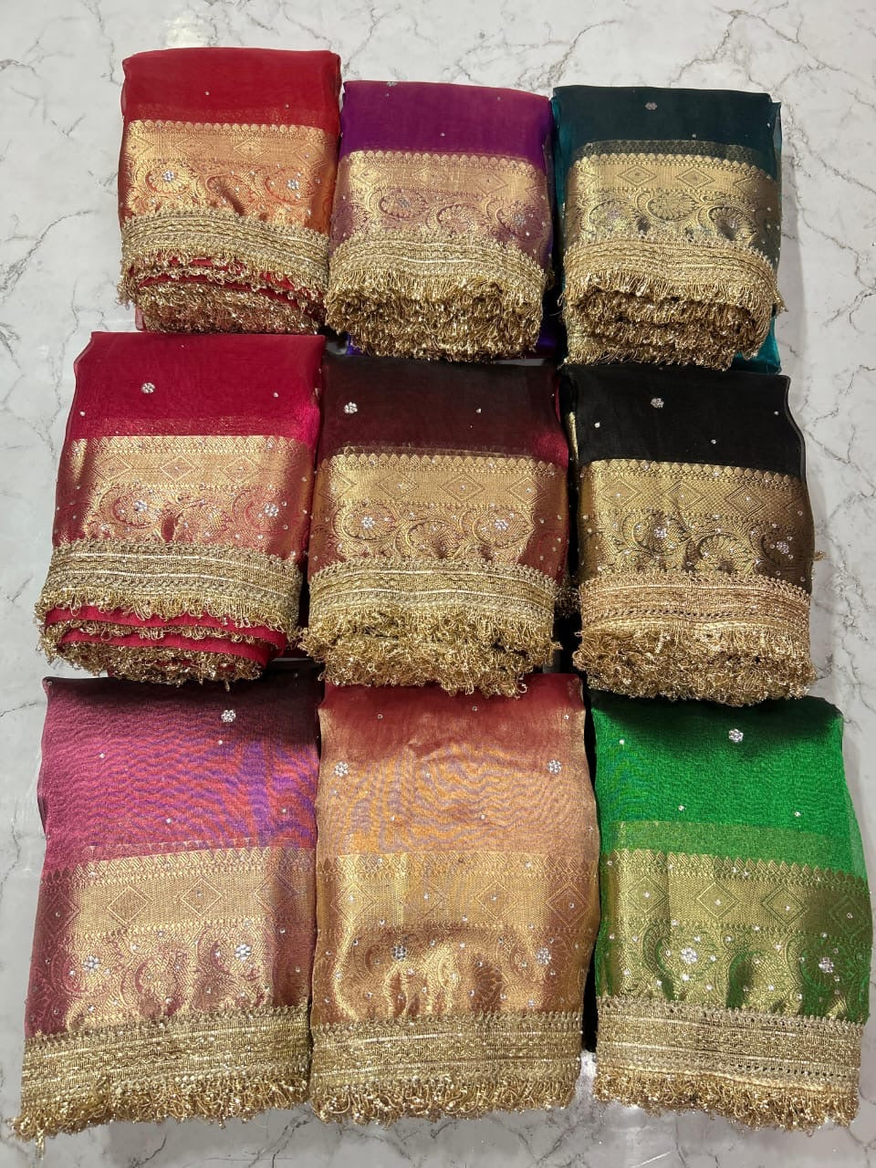 Tissue silk handmade Banarsi tissue lace sarees