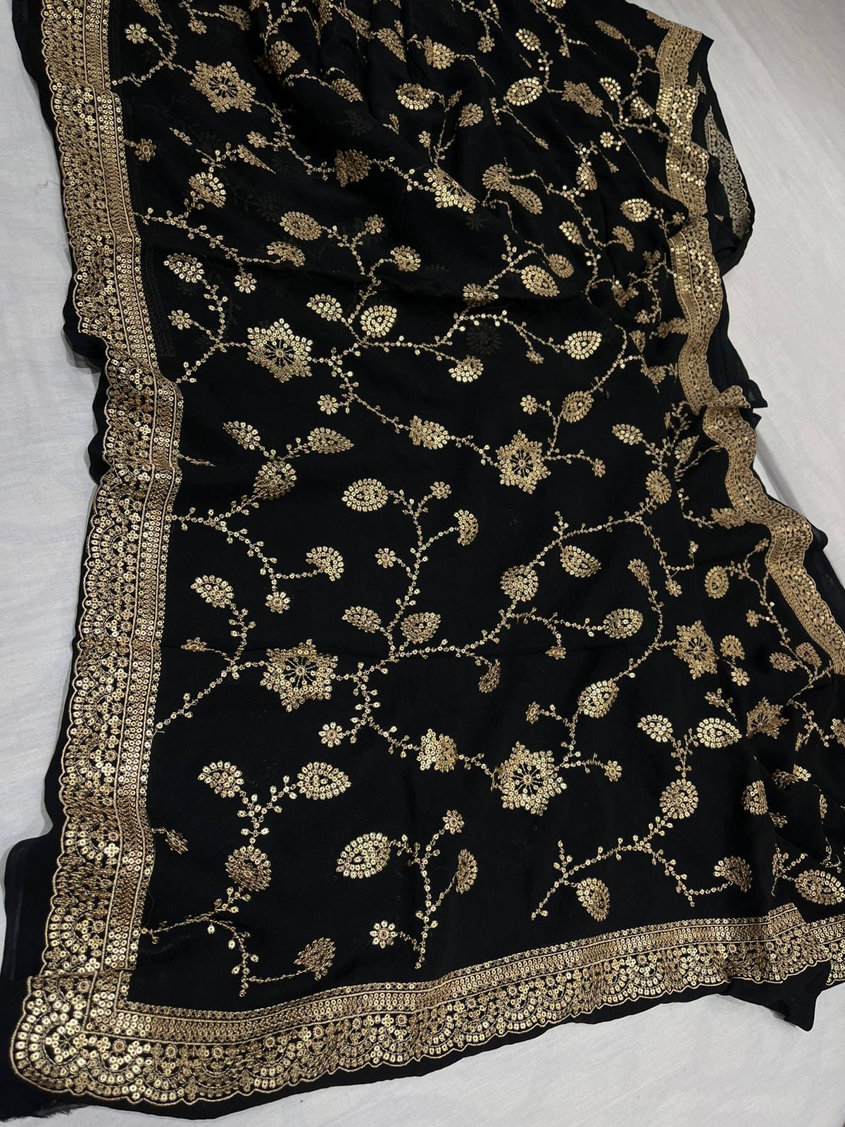 Rizwani Gorgette saree wedding saree