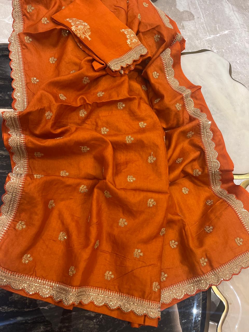 Vahisha saree tussar saree embroidery saree Indian sarees blouse