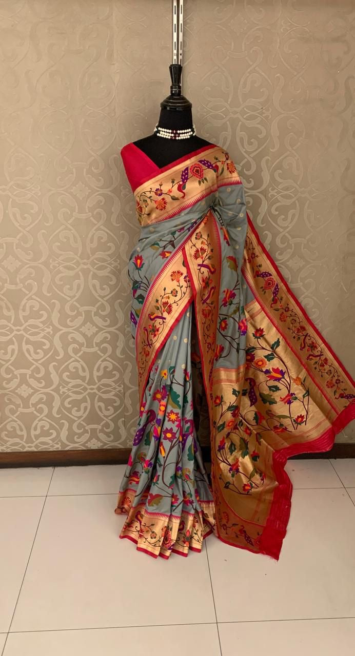 Maharani styled Paithani saree