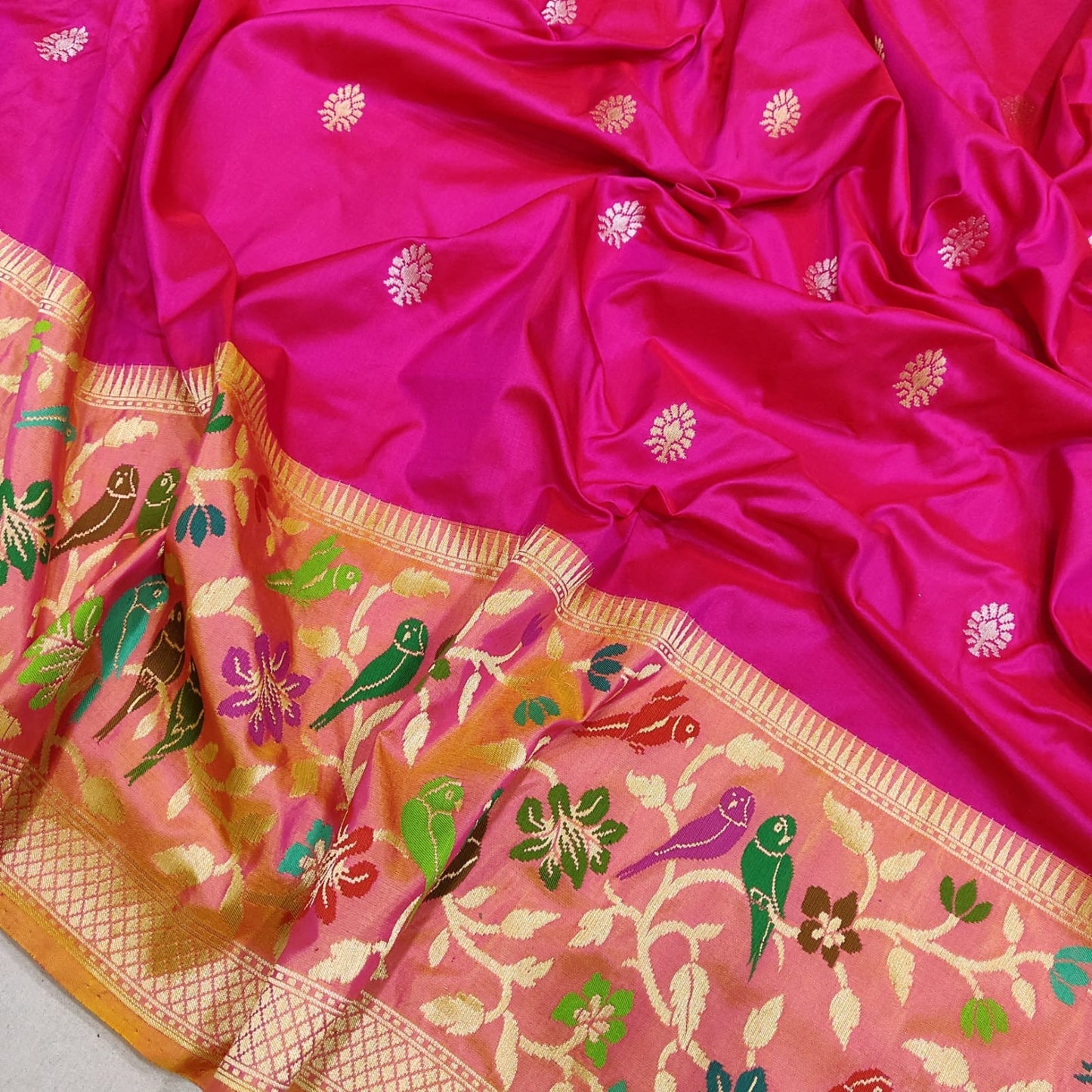 Exclusive Pink Katan Handwoven Zari Sarees Women Sari