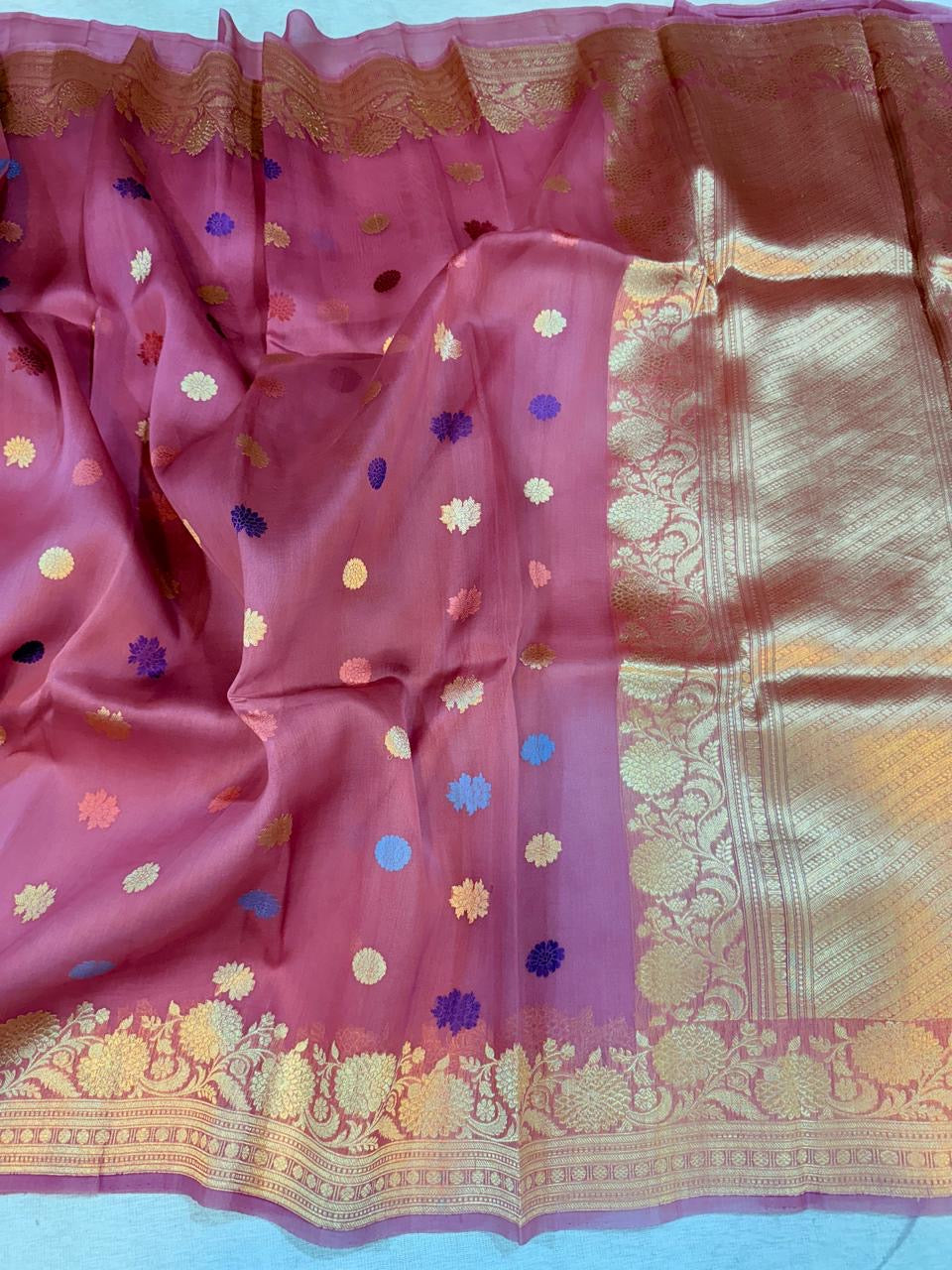 Meenakari kora saree Handloom sarees blouse