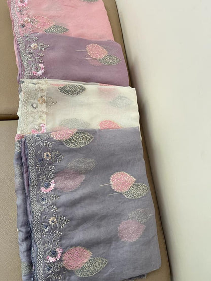 Aliva organza saree partywear saree